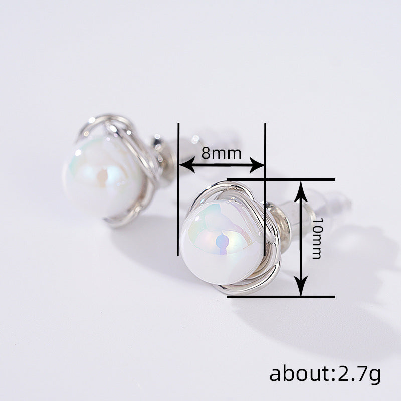 Pendientes de piedra lunar de imitación de colores