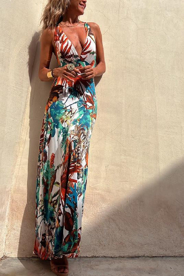 Vestido de verano estampado con tirantes