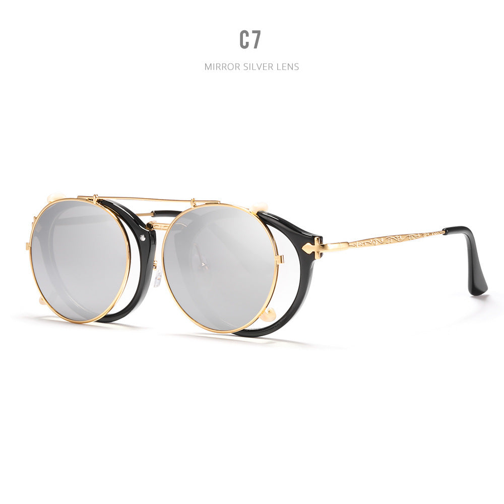 Gafas de sol casuales de metal liso para mujer