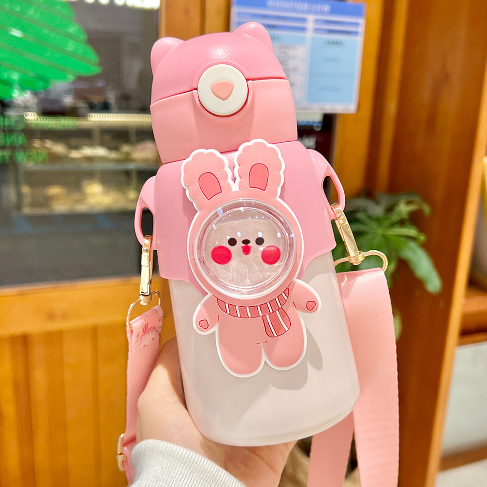 Termo con pajita para niños y niñas,especial para la escuela