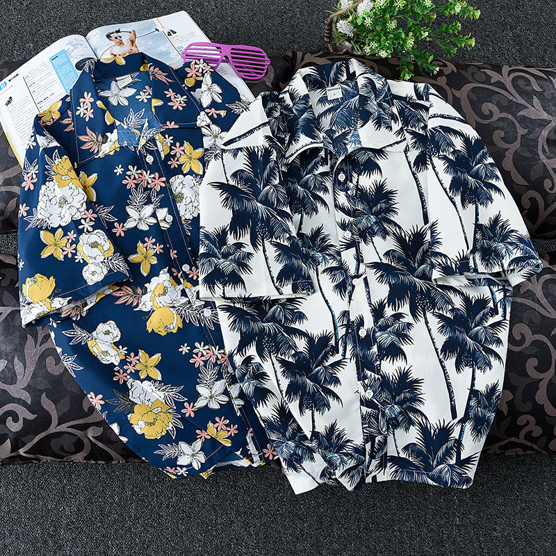 Quick-drying short-sleeved floral Hawaiian shirt