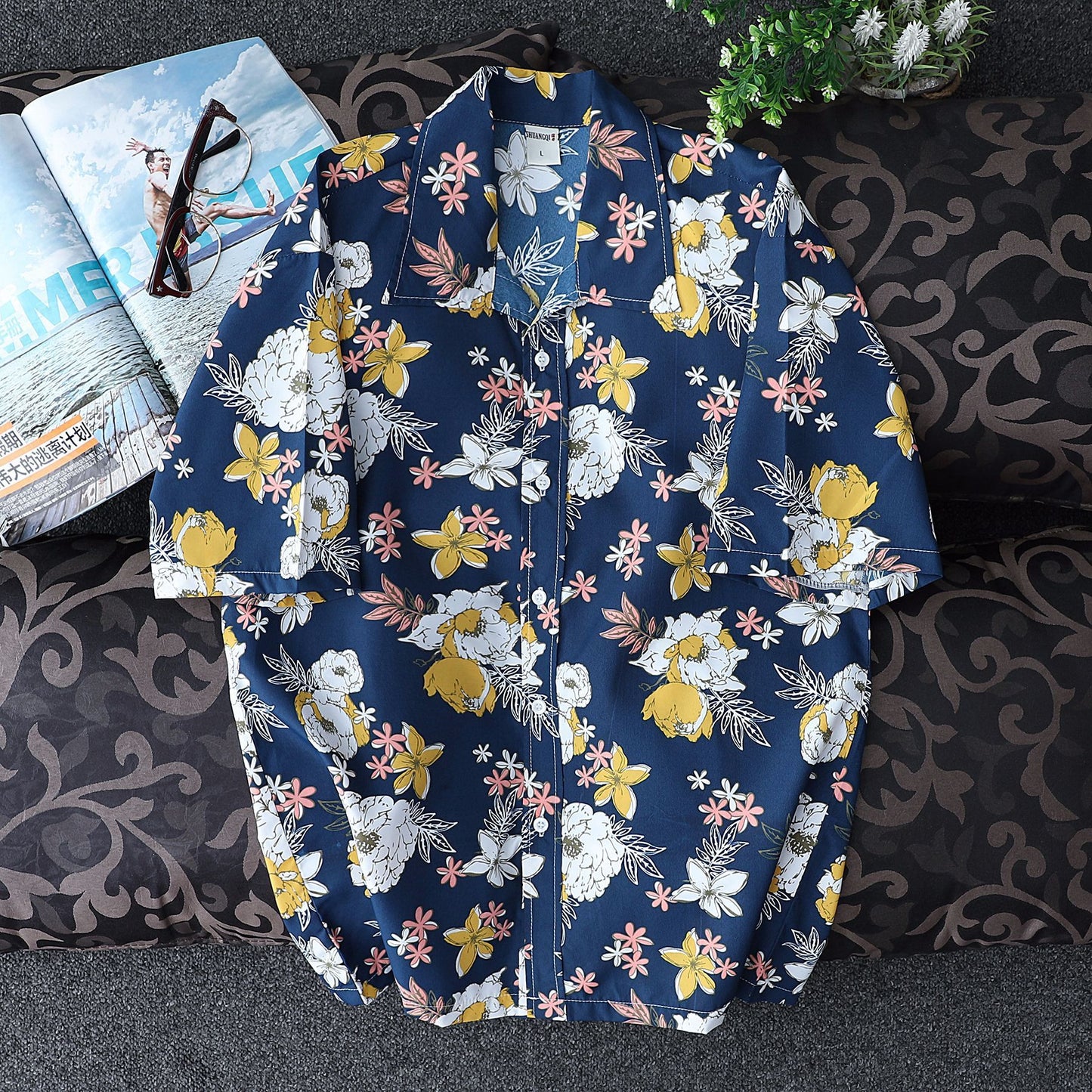 Quick-drying short-sleeved floral Hawaiian shirt