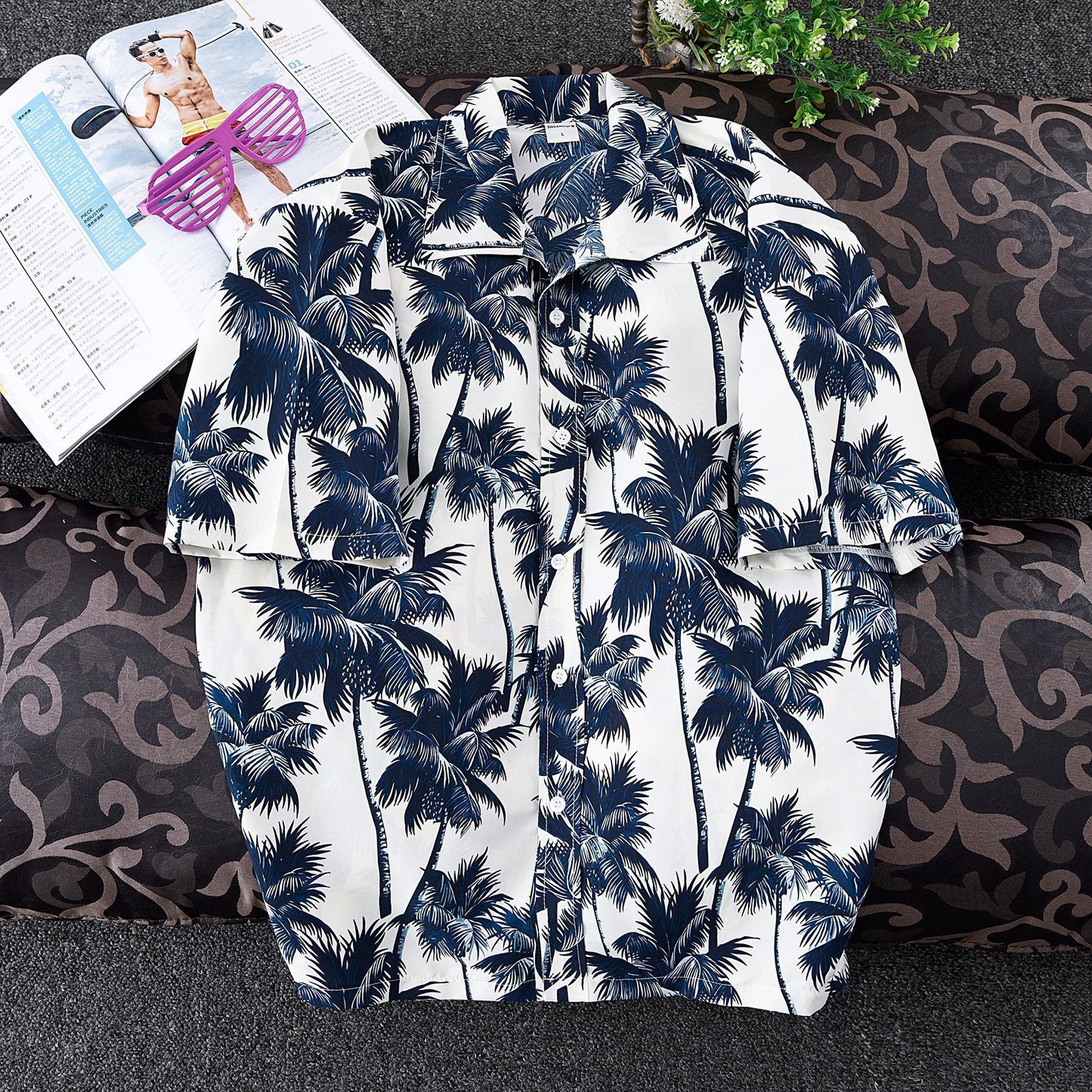 Quick-drying short-sleeved floral Hawaiian shirt
