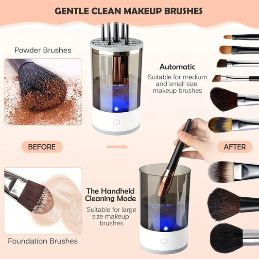 Limpiador de brochas de maquillaje giratorio USB