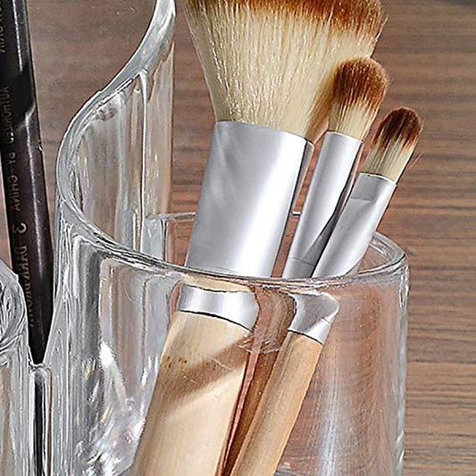 Cubo de acrílico transparente para brochas de maquillaje y lápiz de cejas