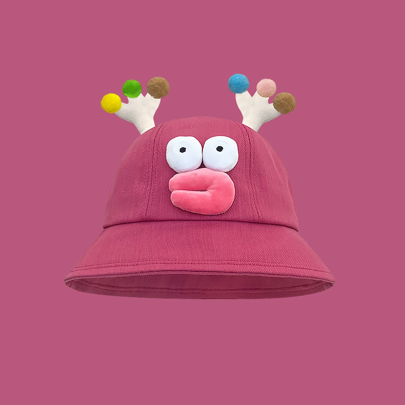 Bonito sombrero de pescador con diseño de rana de dibujos animados