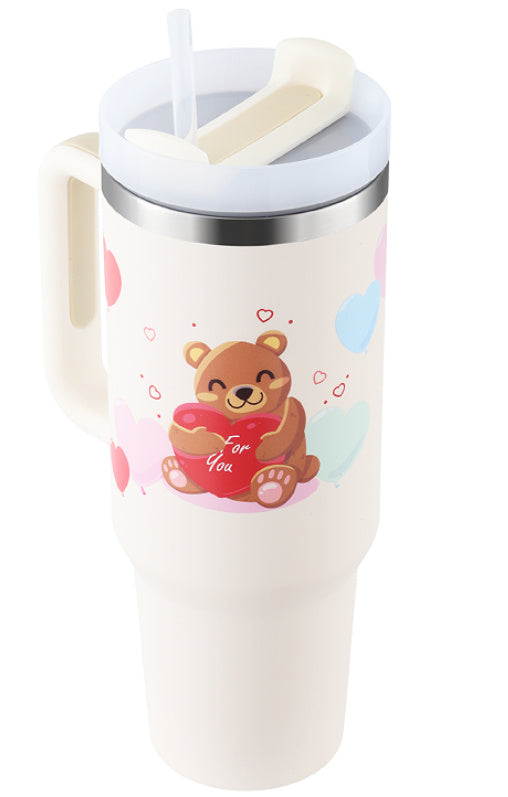 Vaso de acero inoxidable con pajita calor y frio 1,2L