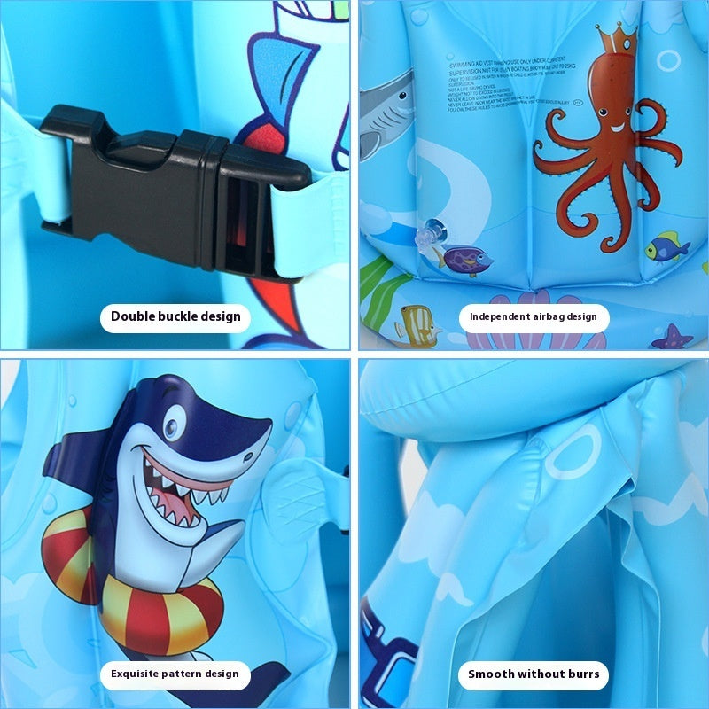 Large inflatable life jacket for children