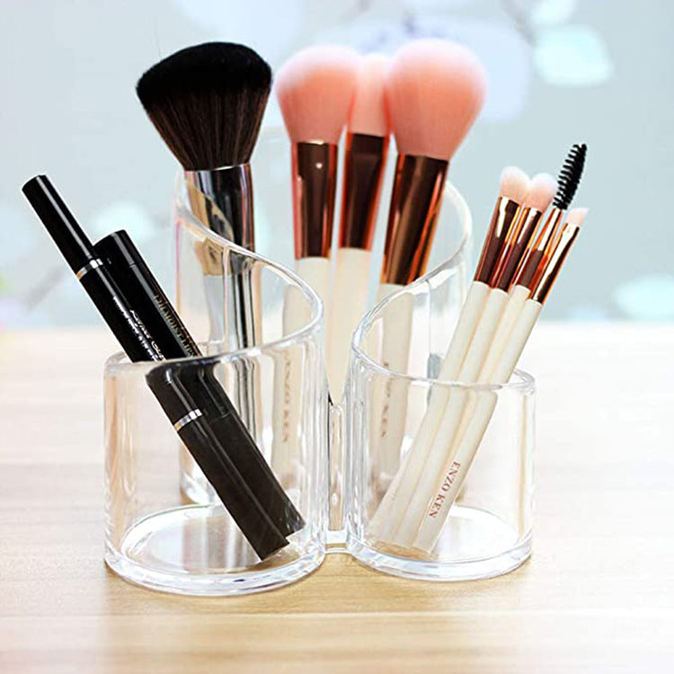 Cubo de acrílico transparente para brochas de maquillaje y lápiz de cejas