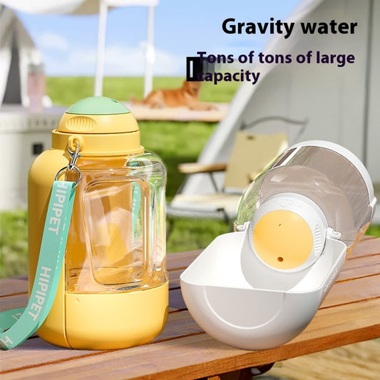 Dispensador de agua 2 en 1 para perros y gatos de gran capacidad con recipiente integrado para agua y comida.