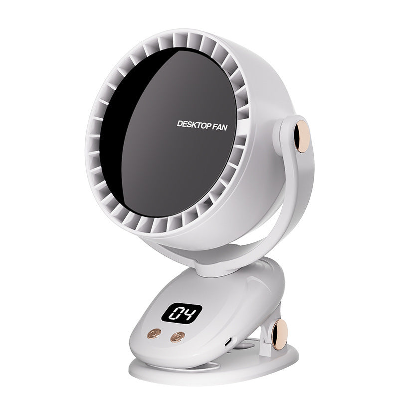 Ventilador de clip USB multifunción sin aspas con cabezal móvil recargable