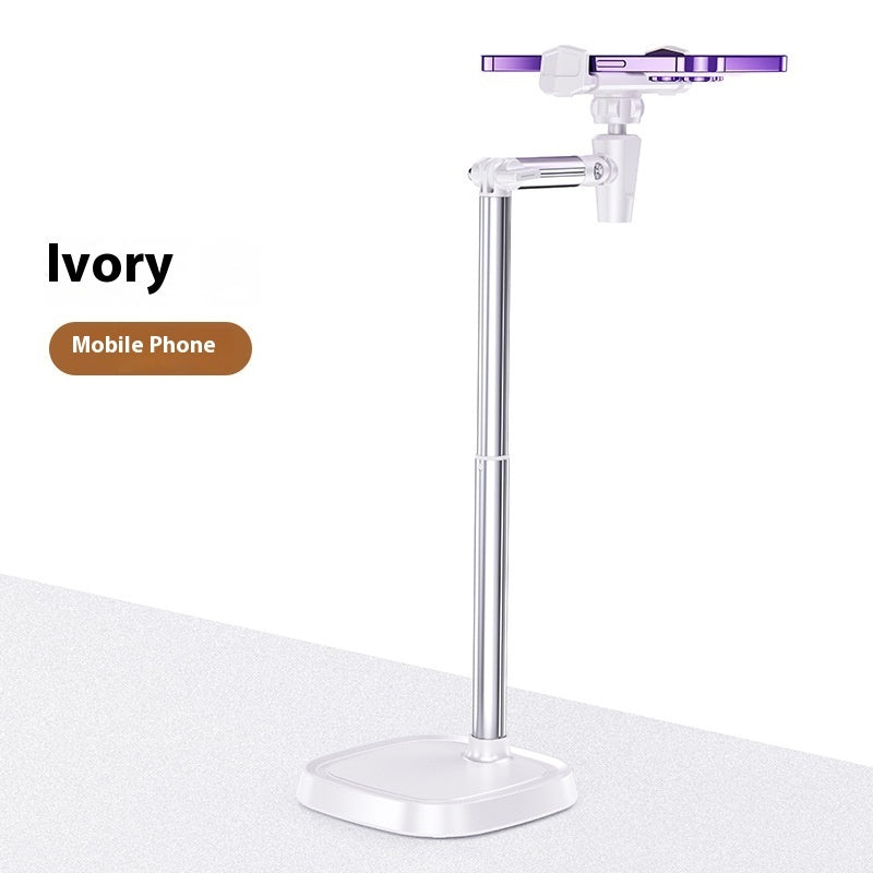 Soporte para teléfono móvil de escritorio para selfies, plegable y con doble varilla de elevación