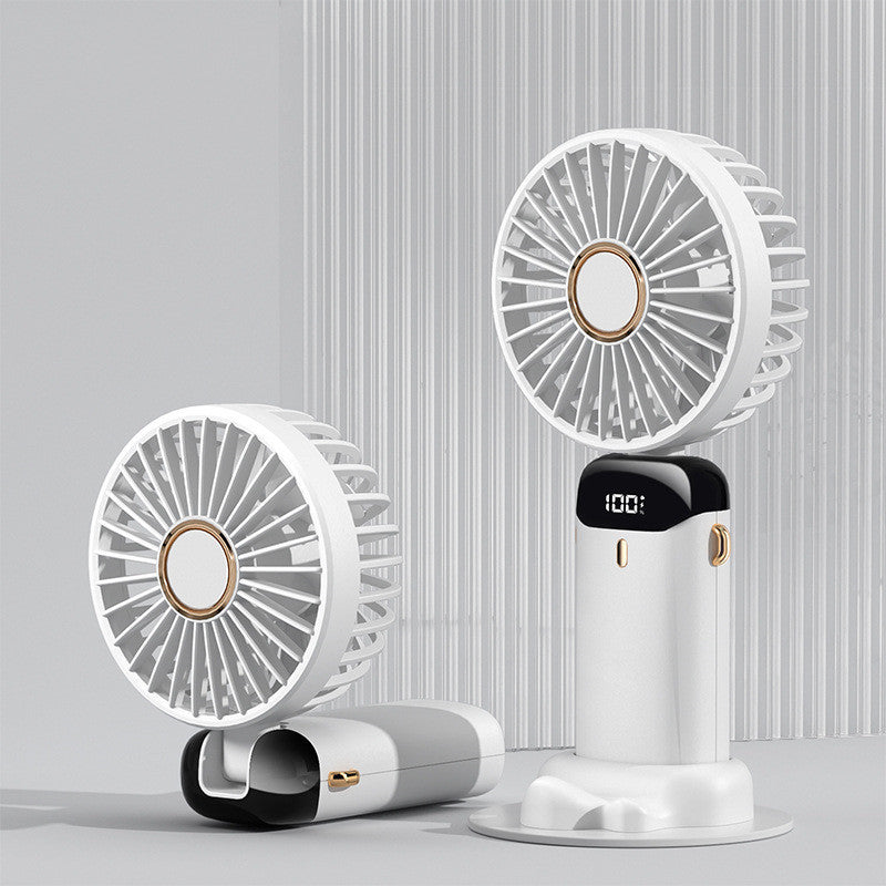 Mini ventilador eléctrico portátil de mano recargable por USB plegable para colgar en el cuello ajustable con 5 velocidades
