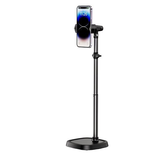 Soporte para teléfono móvil de escritorio para selfies, plegable y con doble varilla de elevación