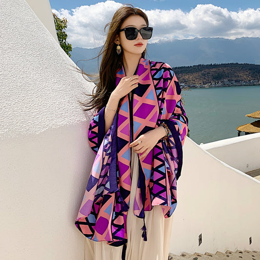 Bufanda tipo chal para mujer ideal para vacaciones verano