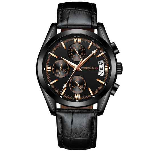 Reloj multifunción para hombre con correa clásica