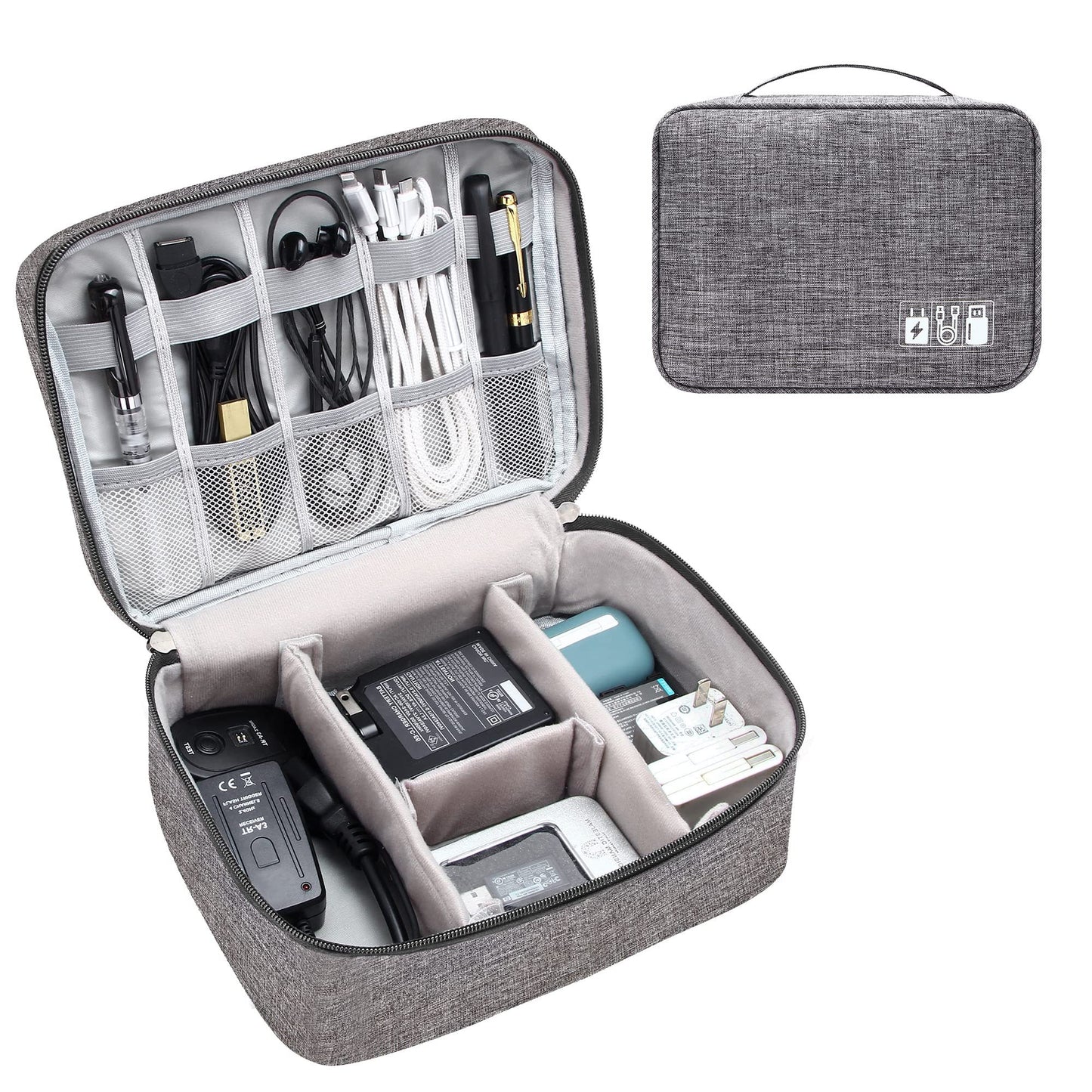Bolsa organizadora de dispositivos electrónicos y cables de viaje