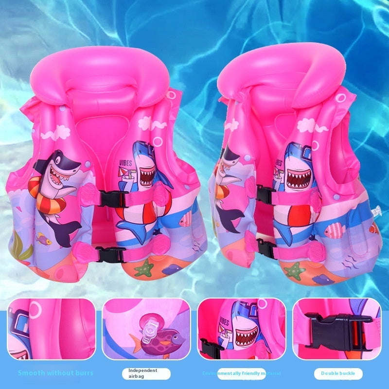 Large inflatable life jacket for children