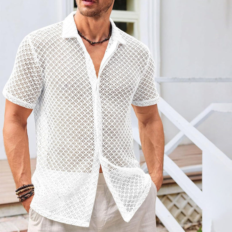 Camisa de manga corta de malla