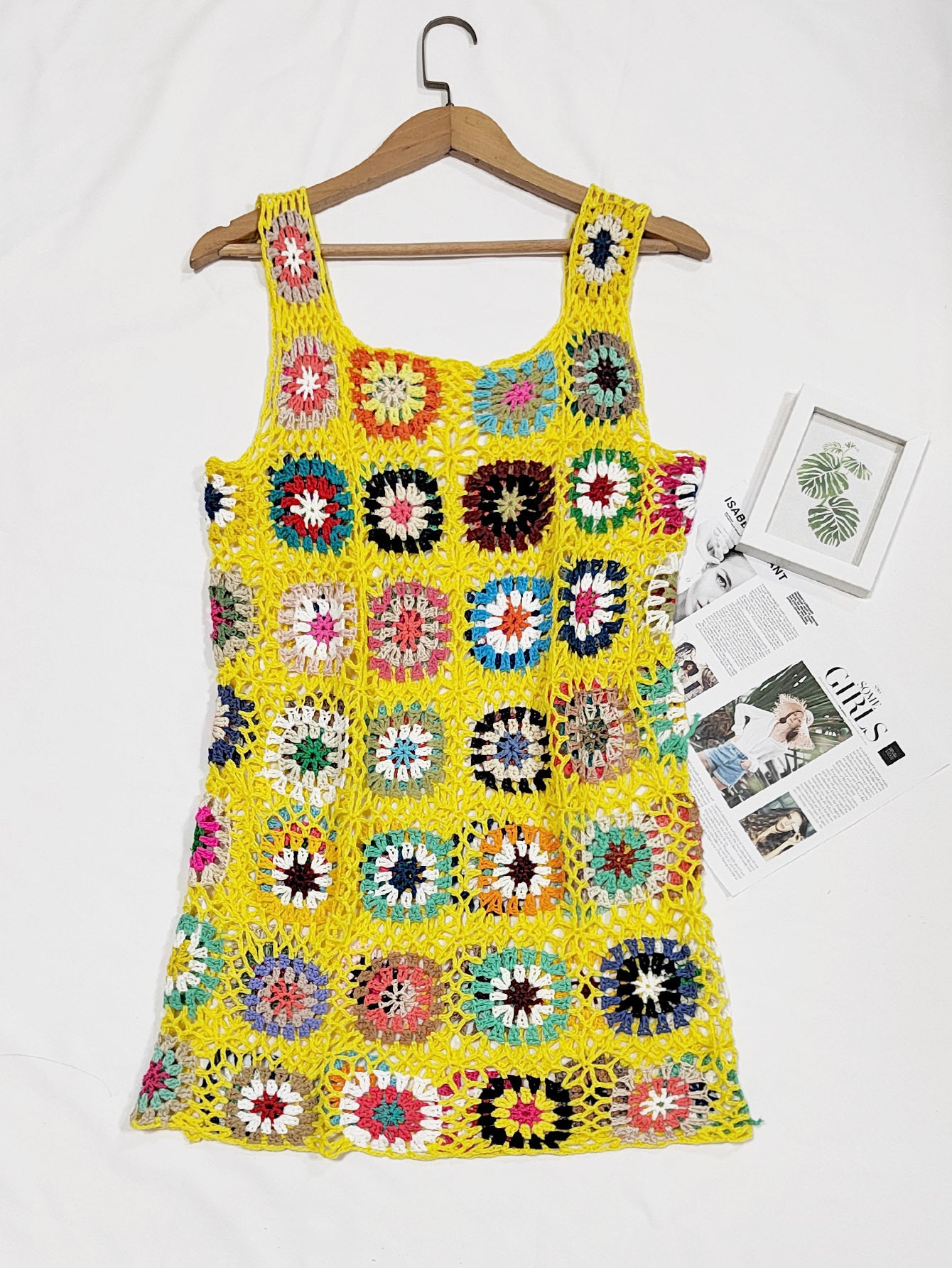 Vestido playero de vacaciones hecho a mano en crochet