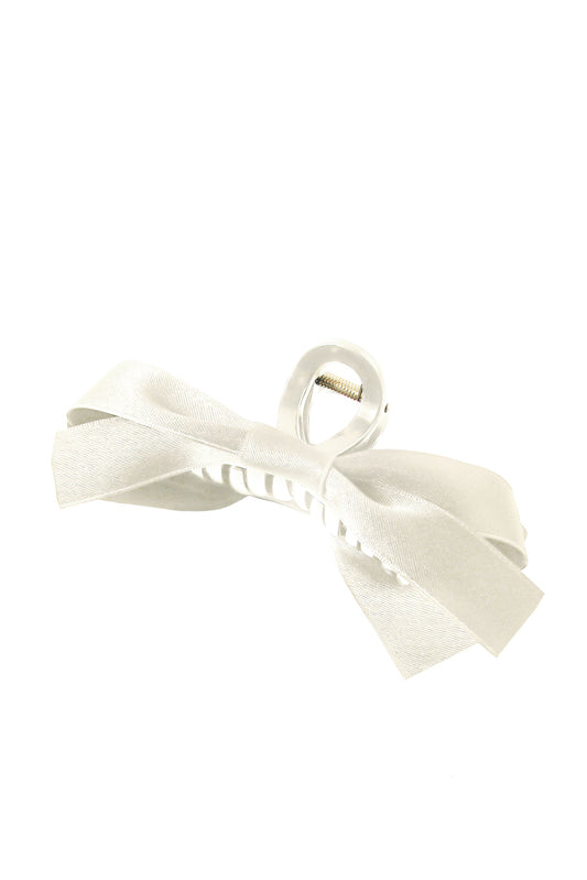 Pinza grande para el pelo con lazo blanco decorativo