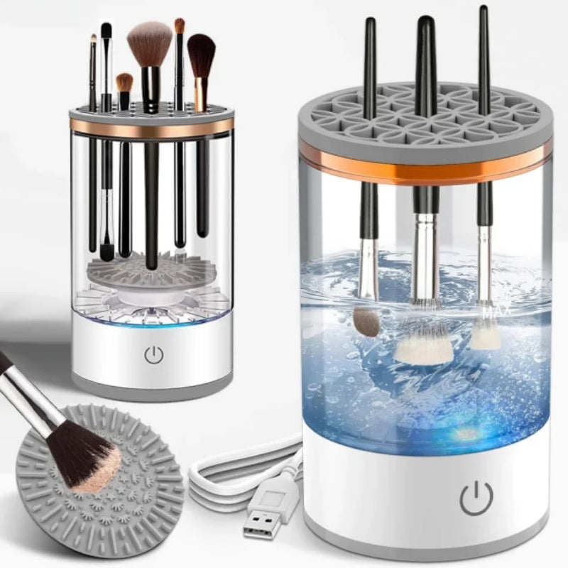 Limpiador de brochas de maquillaje giratorio USB