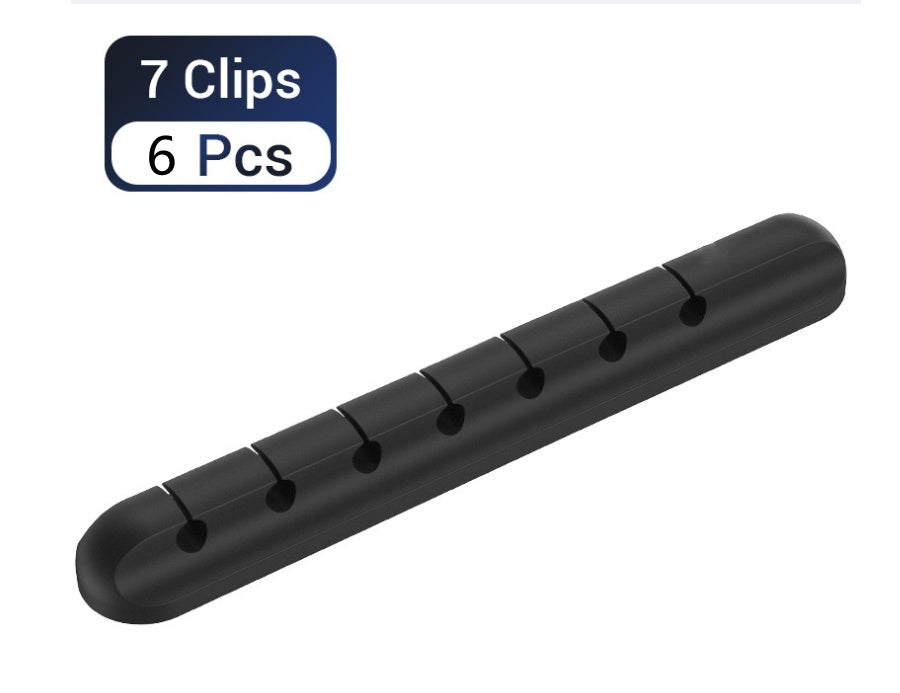 Organizador de cables USB de silicona para escritorio, clips multiusos