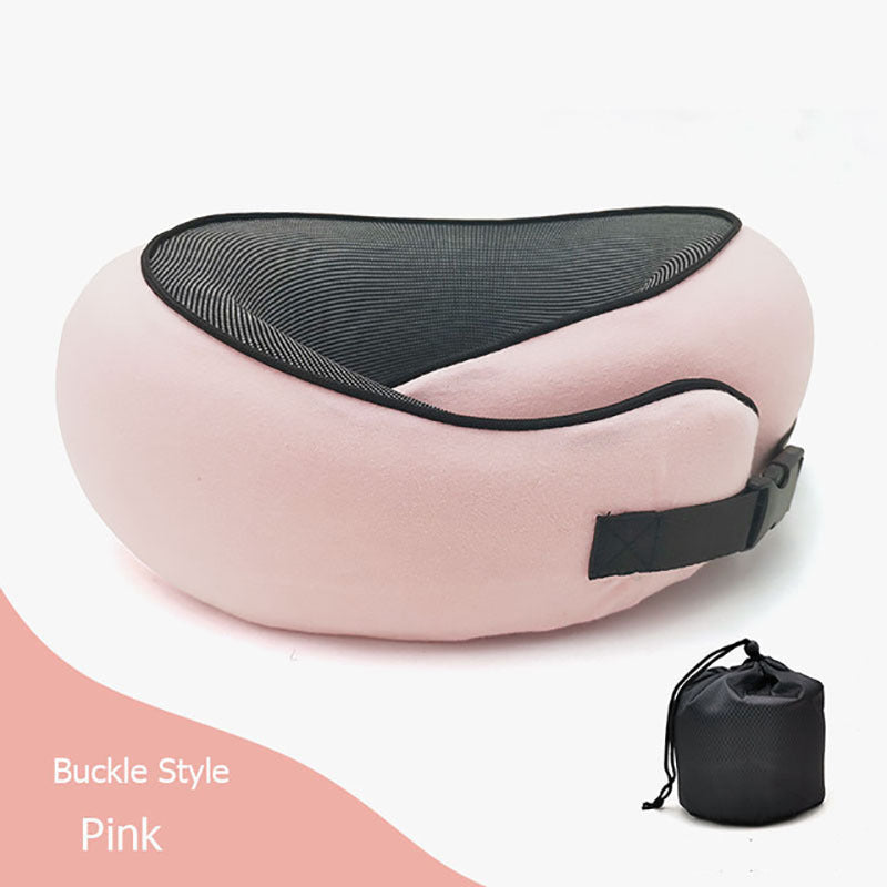 Almohada de viaje para el cuello de algodón con memoria en forma de U
