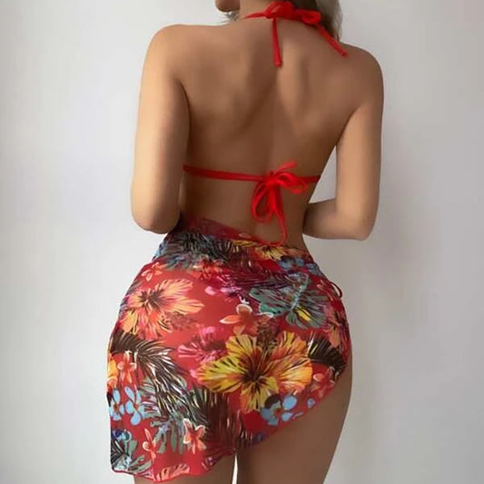 Traje de baño de tres piezas para mujer