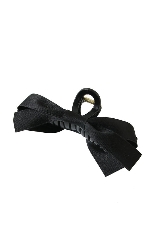 Pinza grande para el pelo con decoración de lazo negro