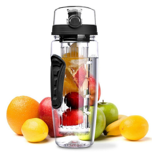 Botella de agua con Infusor de fruta o te frio de plástico 1L
