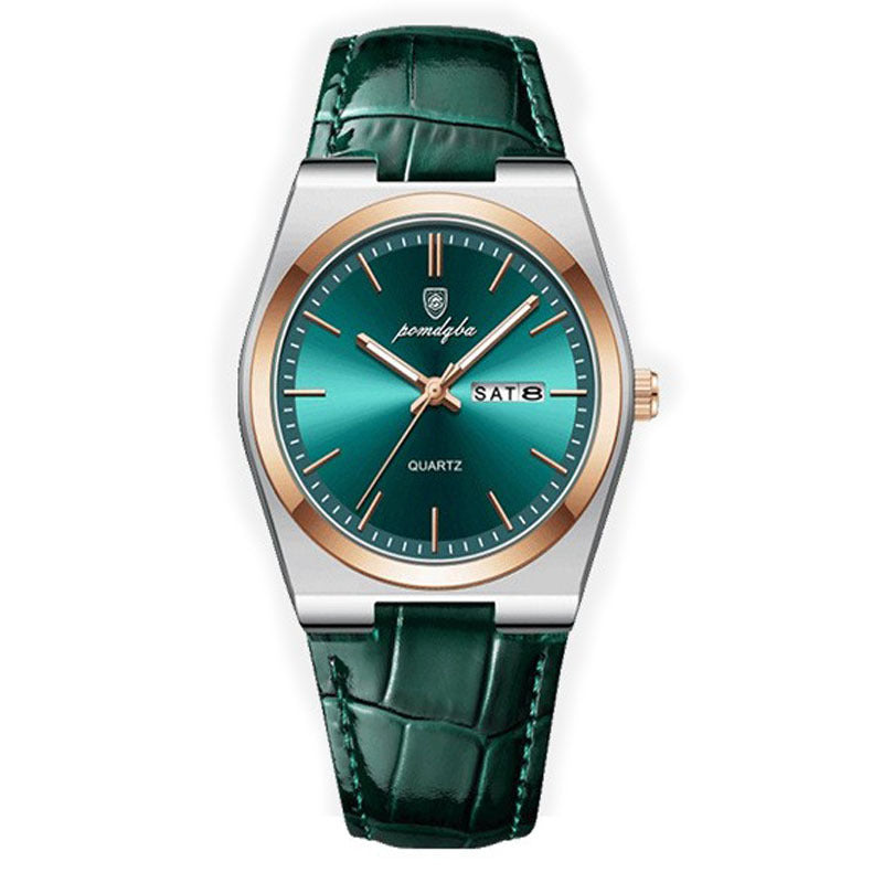 Reloj de cuarzo luminoso ultrafino e impermeable para hombre