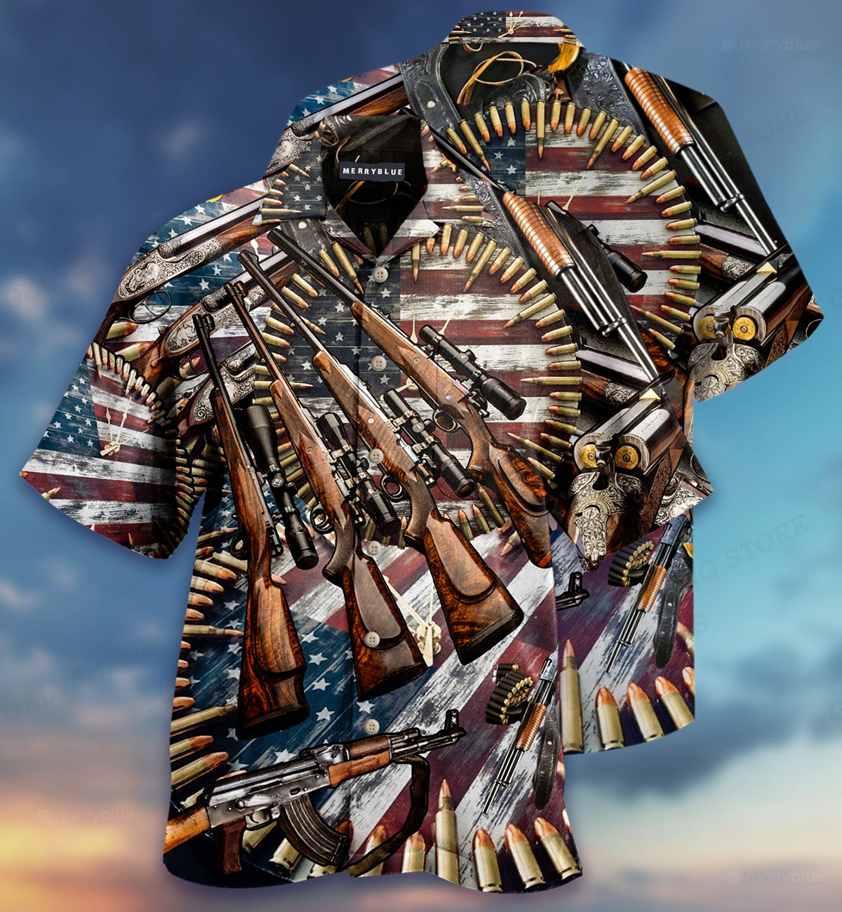 Men's summer short-sleeved shirt with fashionable print