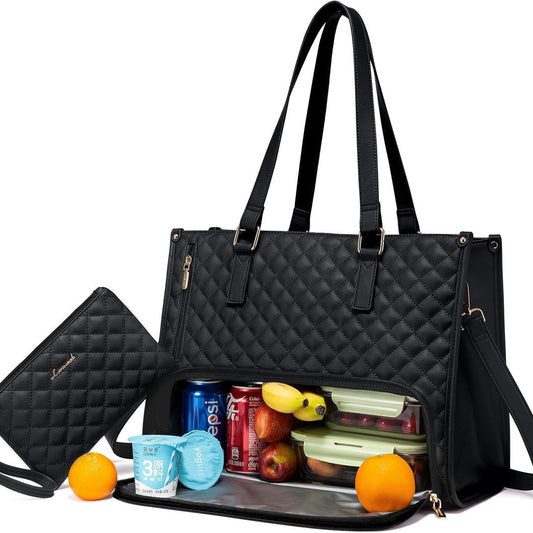 Bolsa moderna para mujer con compartimiento de almuerzo y aislamiento térmico