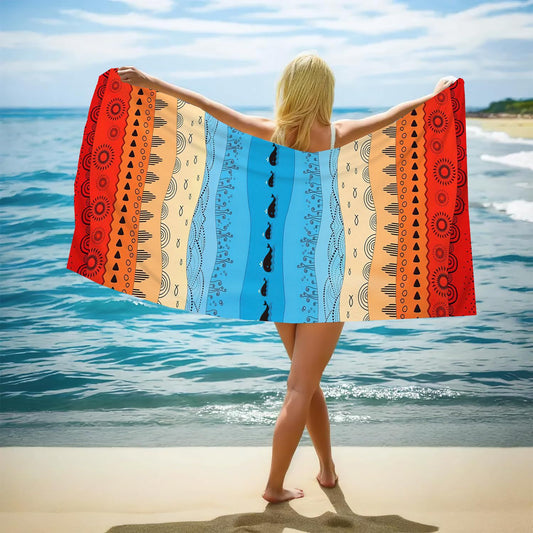 Toalla de playa bohemia con estampados modernos microfibra