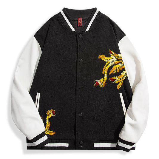 Chaqueta vintage holgada con bordado