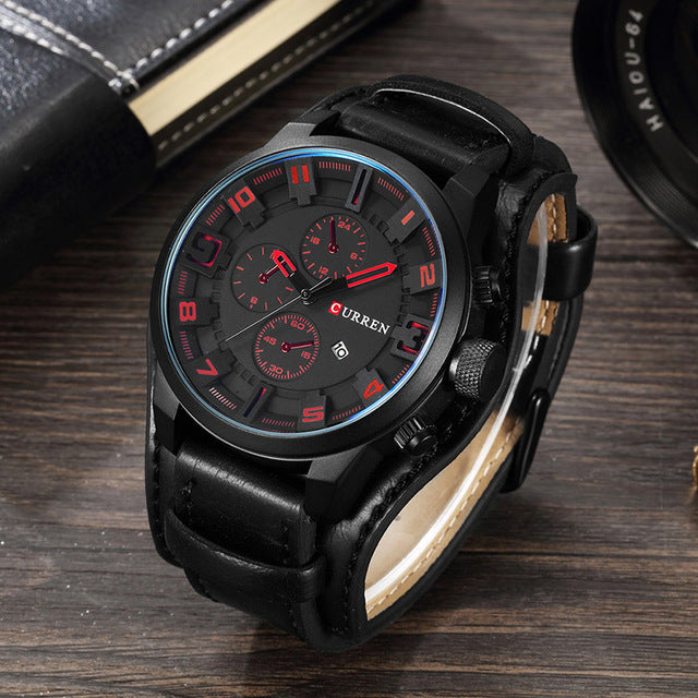 Reloj deportivo de cuarzo con correa y placa grande