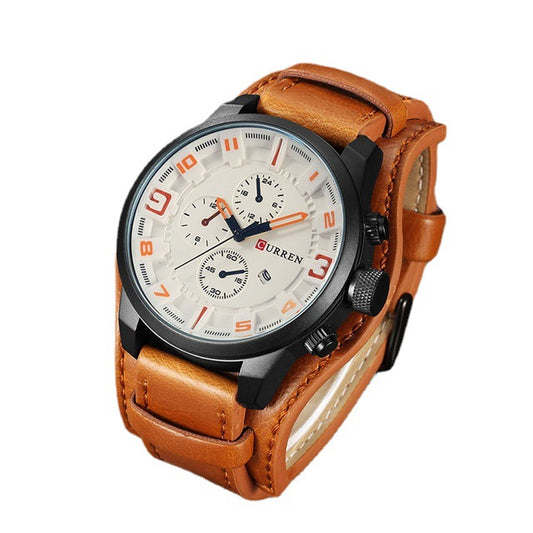 Reloj deportivo de cuarzo con correa y placa grande