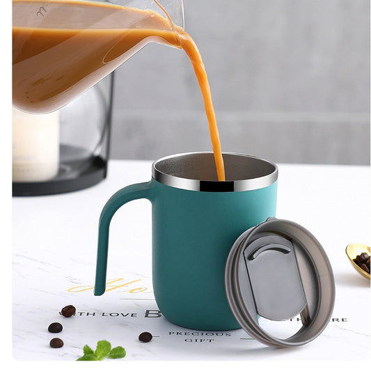 Taza de café creativa de acero inoxidable con aislamiento de gran capacidad
