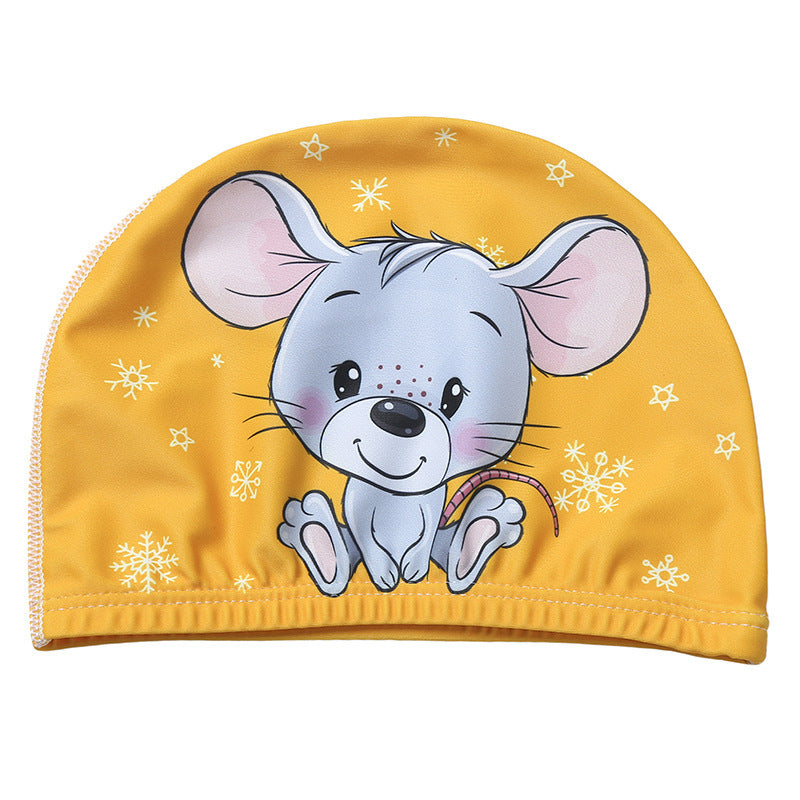 Gorro de natación para niños con dibujos animados estampados