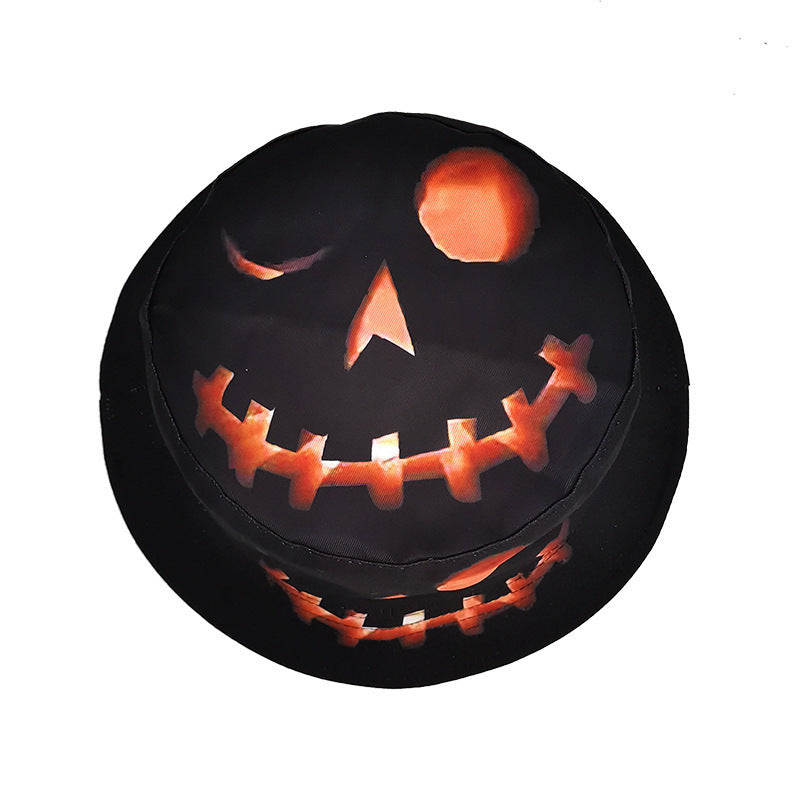 Sombrero de pescador de Halloween con dibujos creativos de calabaza y muecas