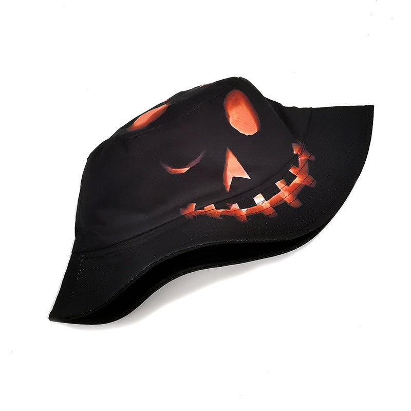 Sombrero de pescador de Halloween con dibujos creativos de calabaza y muecas