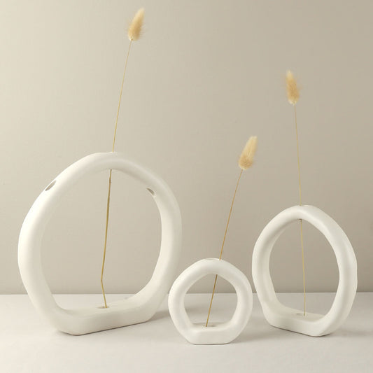 Juego de 3 jarrones de cerámica creativos para decoración moderna
