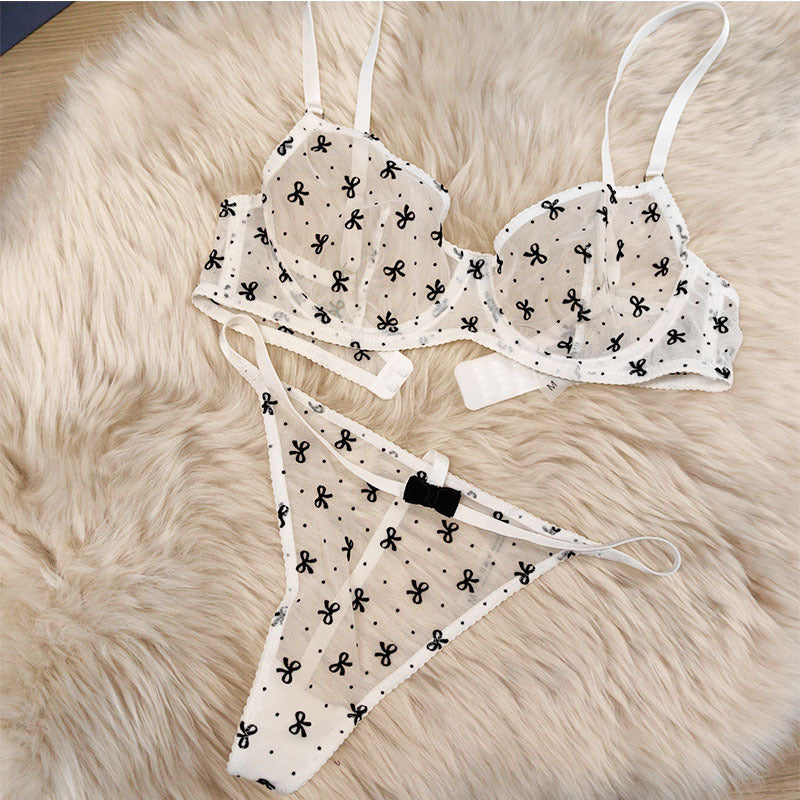 Lencería sexy transparente con estampados