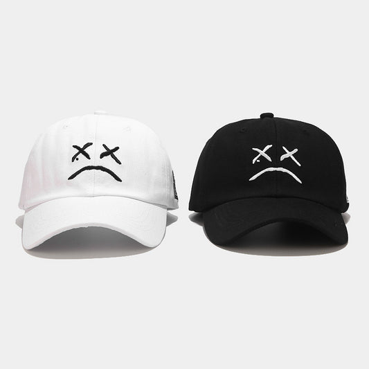 Gorra de béisbol con bordado de cara de llanto para hombre y mujer