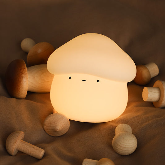 Lámpara de noche pequeña con forma de hongo de silicona con temporizador