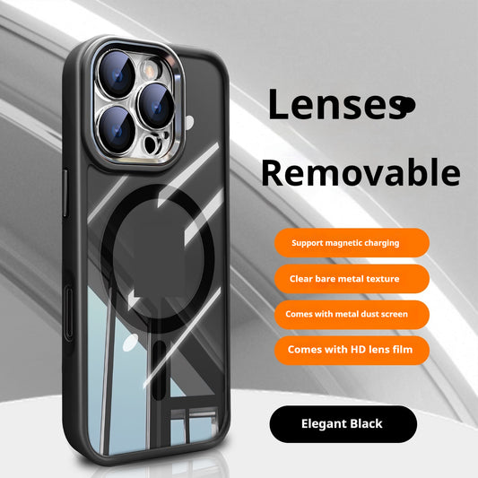 Funda protectora transparente para teléfono con cristales de hielo y grano de lichi