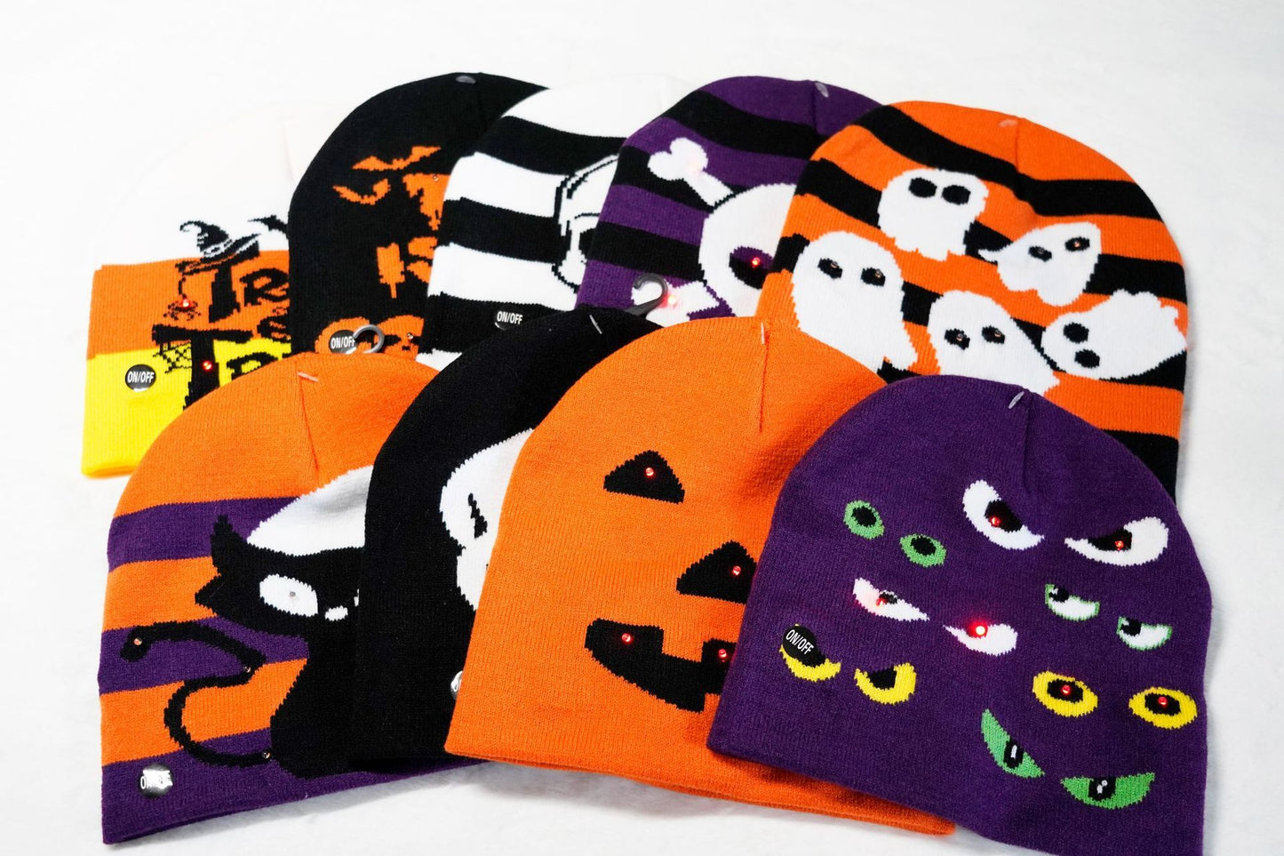Gorro luminiscente con expresión de terror de Halloween