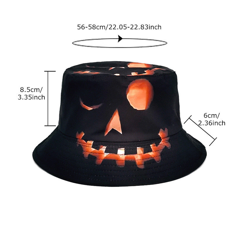 Sombrero de pescador de Halloween con dibujos creativos de calabaza y muecas