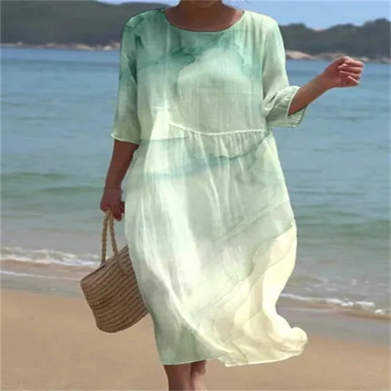 Vestido informal de playa con estampado floral